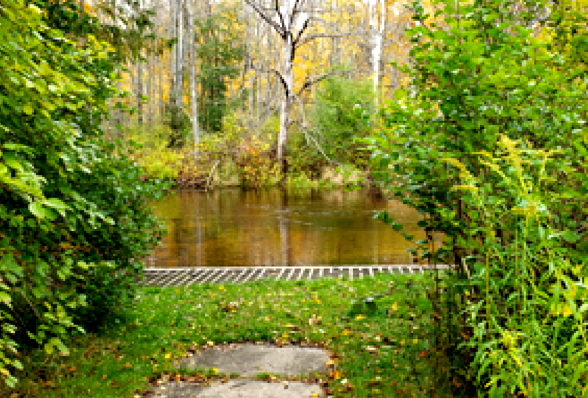 Kayak/canoe launch 
site on the Betsie River 